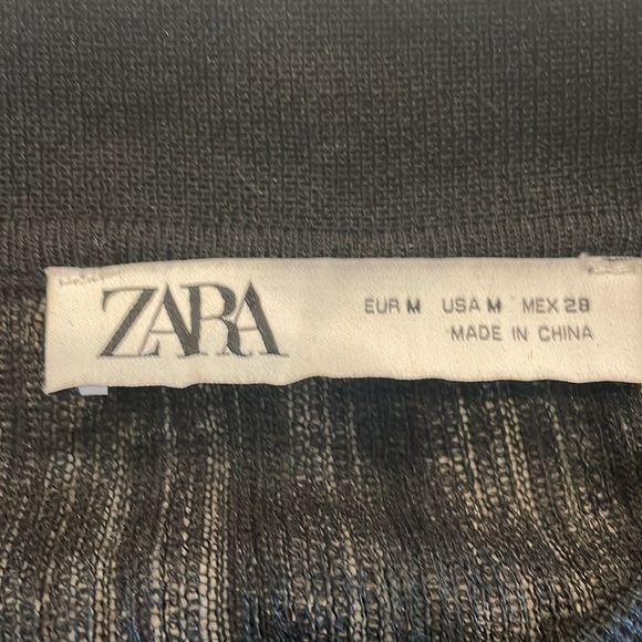 Zara Semi Sheer Rib Knit Longline Polo Black M - Picture 9 of 10
